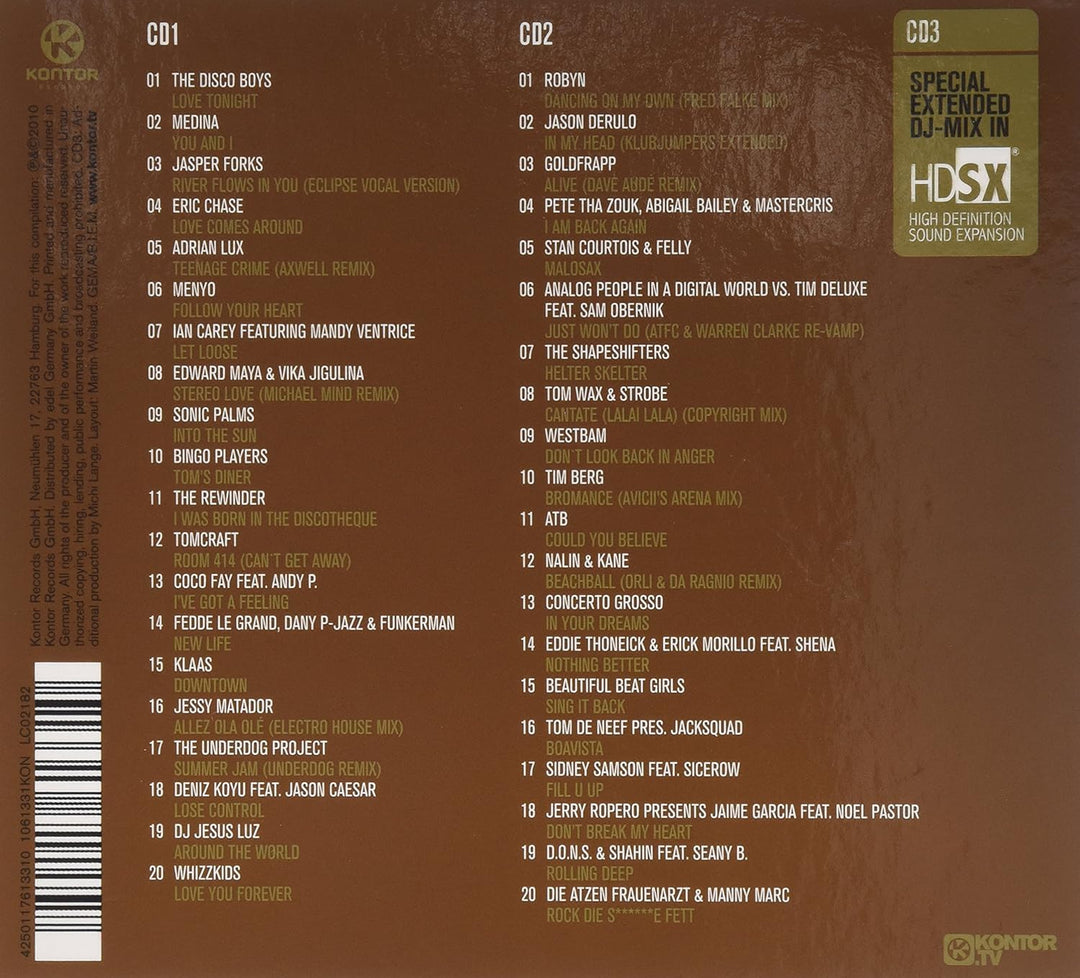 Kontor House of House Vol.10, Audio-CD