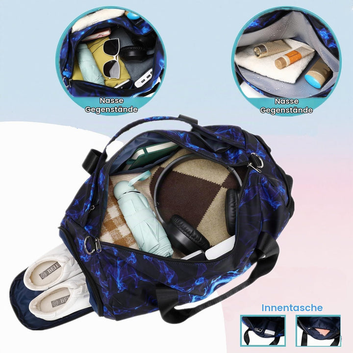 Sporttasche Kinder Jungen Reisetasche Trainingstasche Turntasche Klein Schwimmtasche Kinder mit Schu