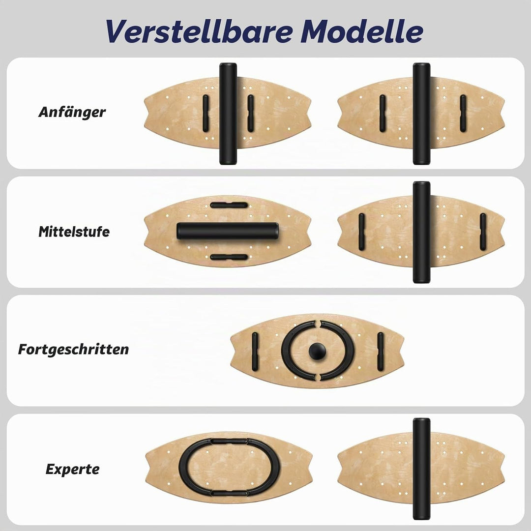 Leogreen Balance Board aus Holz in Surfboard, 7-in-1 Surfin Balanceboards Erwachsene Gleichgewichtst