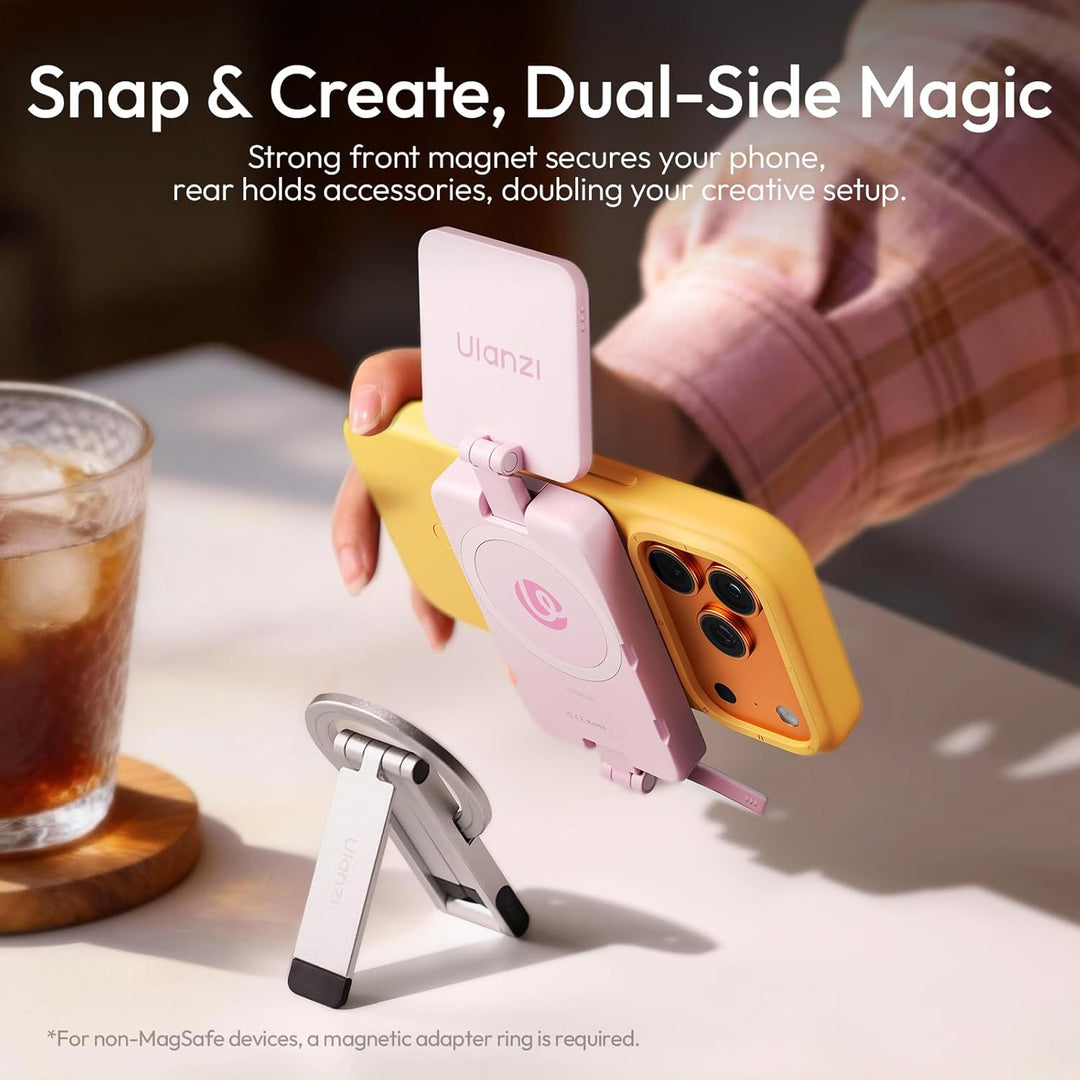 ULANZI GL01 [2026 Aktualisierte] Magnetische Selfie Licht für iPhone, Magnet LED Handy licht mit Zwe