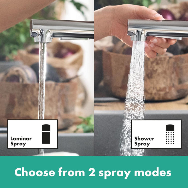hansgrohe Küchenarmatur Zesis M33, Wasserhahn Küche mit Auslauf Höhe 160 mm, 150° drehbar, ausziehba