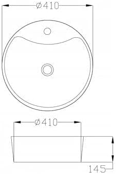 VBChome Waschbecken 41 cm Keramik Weiss Oval Pop-up ventil Click-Clack Waschtisch Handwaschbecken Au