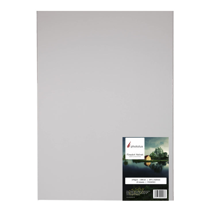 FineArt Velvet 270 gsm Matt Fotopapier in Premiumqualität - DIN A3 (297x420mm) 25 Blatt A3 / 25 Blat