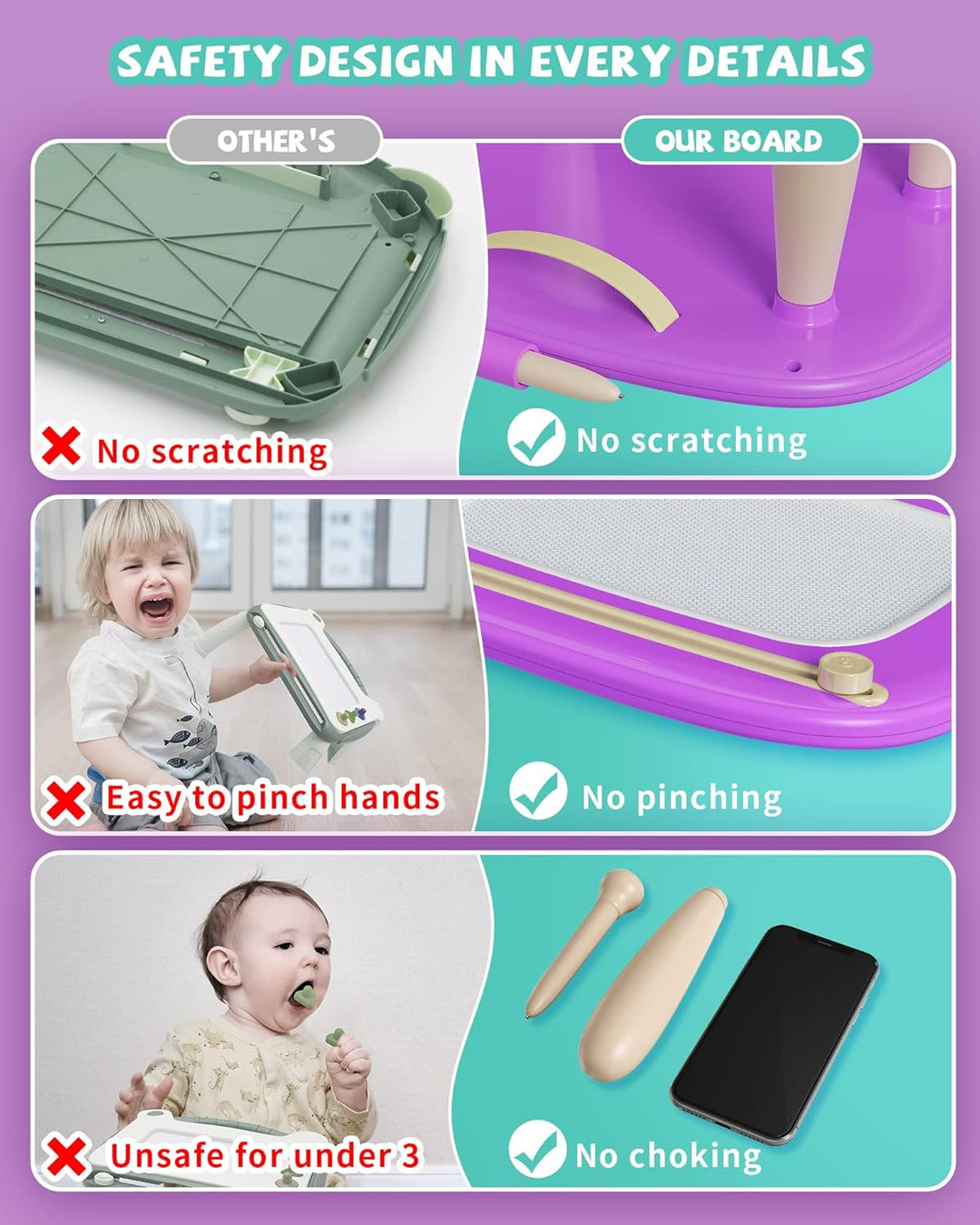 Kikapabi Magnetisches Zeichenbrett für Kleinkinder – Geschenk zum 1. Geburtstag für Mädchen und Jung