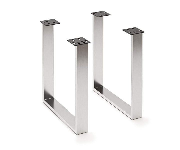 DELIFE Tischbeine Edelstahl Schmal (2er-Set) Tischgestell B9 x T64 x H71 cm, B9 x T64 x H71 cm