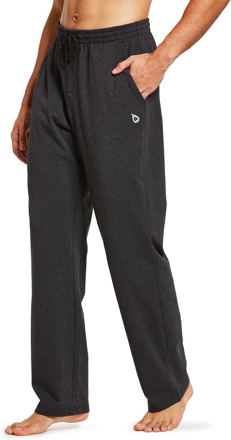 BALEAF Herren Breite Jogginghose Baumwolle Freizeithose Gerades Bein Sporthose Herren Lang Yogahose
