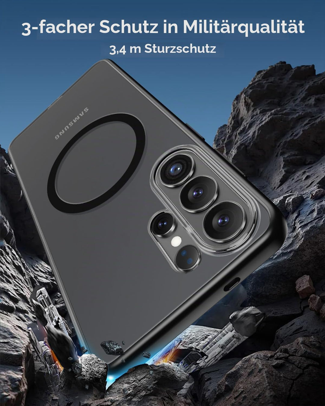 Miimall Magnetische Hülle Kompatibel mit Samsung Galaxy S26 Ultra Hülle Ultradünn 2026, PC+TPU Stoss