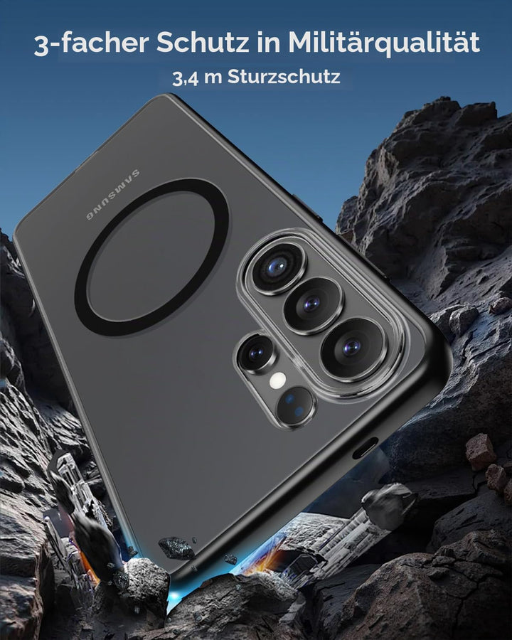 Miimall Magnetische Hülle Kompatibel mit Samsung Galaxy S26 Ultra Hülle Ultradünn 2026, PC+TPU Stoss