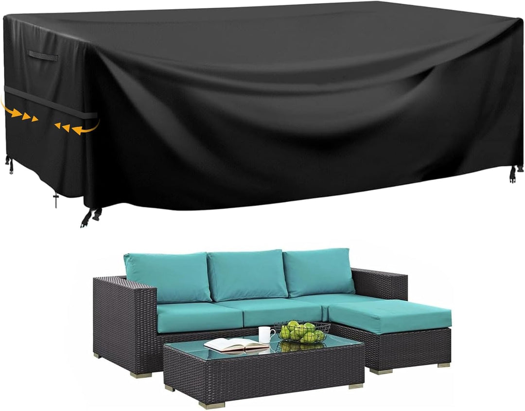 GARPROVM Abdeckung für Gartenmöbel, Abdeckplane, Plane für Balkonmöbel Loungemöbel Wasserdicht Anti-