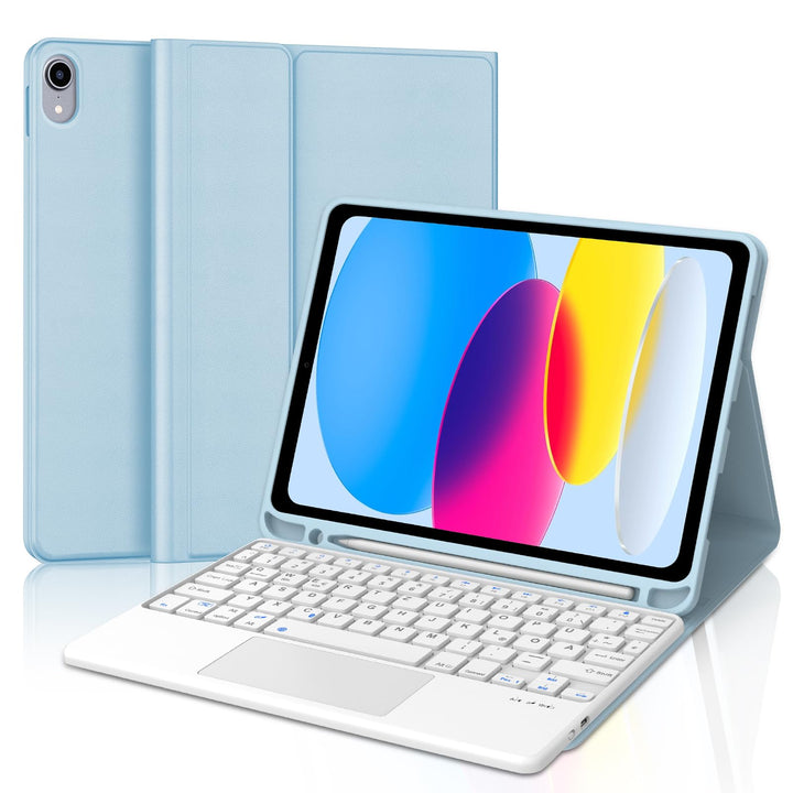 IVEOPPE Hülle Tastatur für iPad A16 11/10 Generation (2025/2022, 11/10.9 Zoll) Con Touchpad, QWERTZ