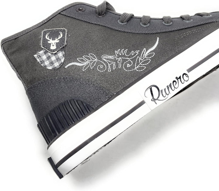 RUNERO Trachtensneaker High Top Trachten Sneaker Freizeitschuhe Trachtenschuhe Damen Herren Unisex 3
