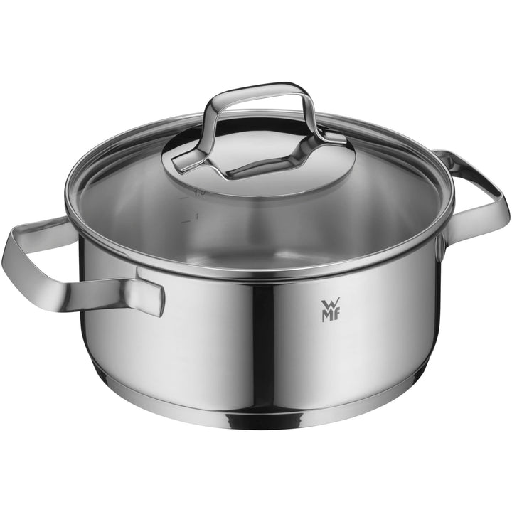 WMF Belmonte Kochtopf klein 20cm, kleiner Topf mit Glasdeckel, Nudeltopf, Bratentopf Induktion 2,5l,