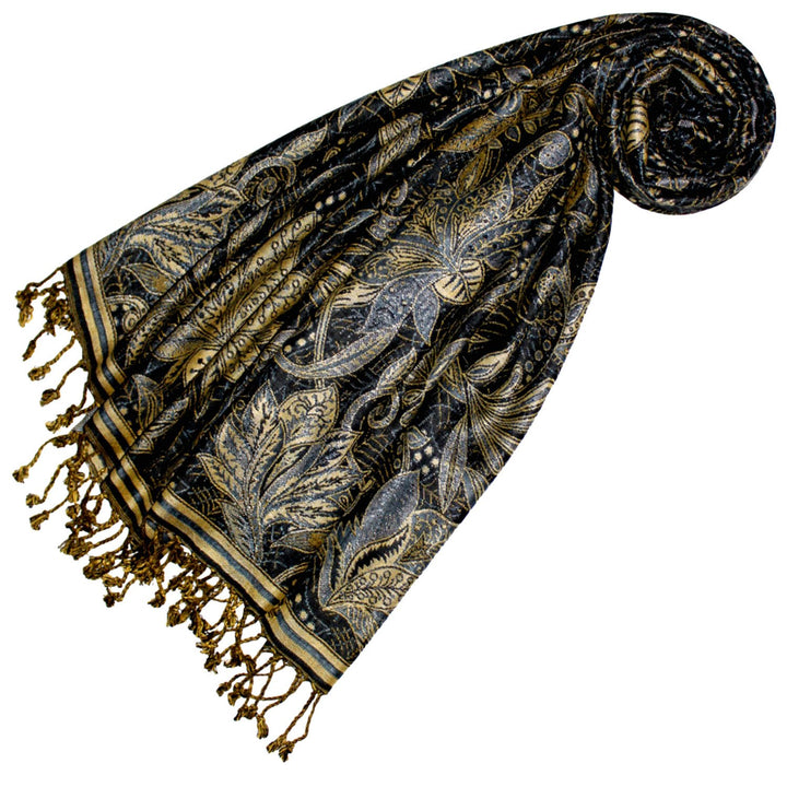 Lorenzo Cana Marken Damenpashmina Schal Schaltuch Stola Umschlagtuch Naturfaser opulentes Muster in