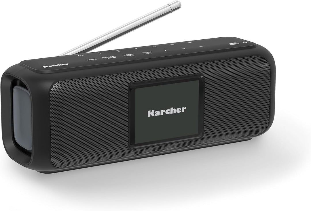 Karcher DAB Go tragbarer Bluetooth Lautsprecher & Digitalradio DAB+ / UKW Radio mit 2, 4" Farbdispla