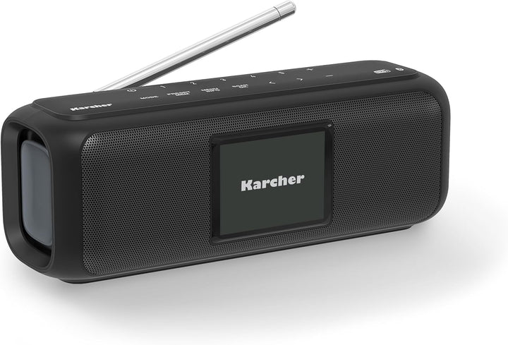 Karcher DAB Go tragbarer Bluetooth Lautsprecher & Digitalradio DAB+ / UKW Radio mit 2, 4" Farbdispla