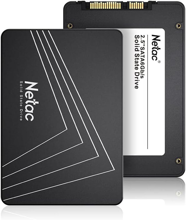 Netac SSD 480GB, SSD Festplatte Intern Sata 3.0 2,5 Zoll für Laptop, PC, Desktop, PS5 (N530S, Schwar