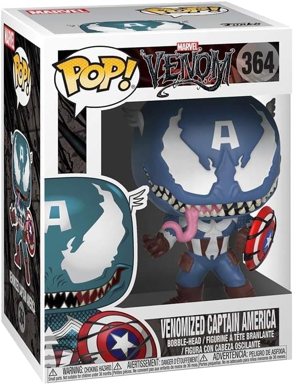 Funko Pop! Bobble: Marvel: Marvel Venom: Venom Captain America - Vinyl-Sammelfigur - Geschenkidee -