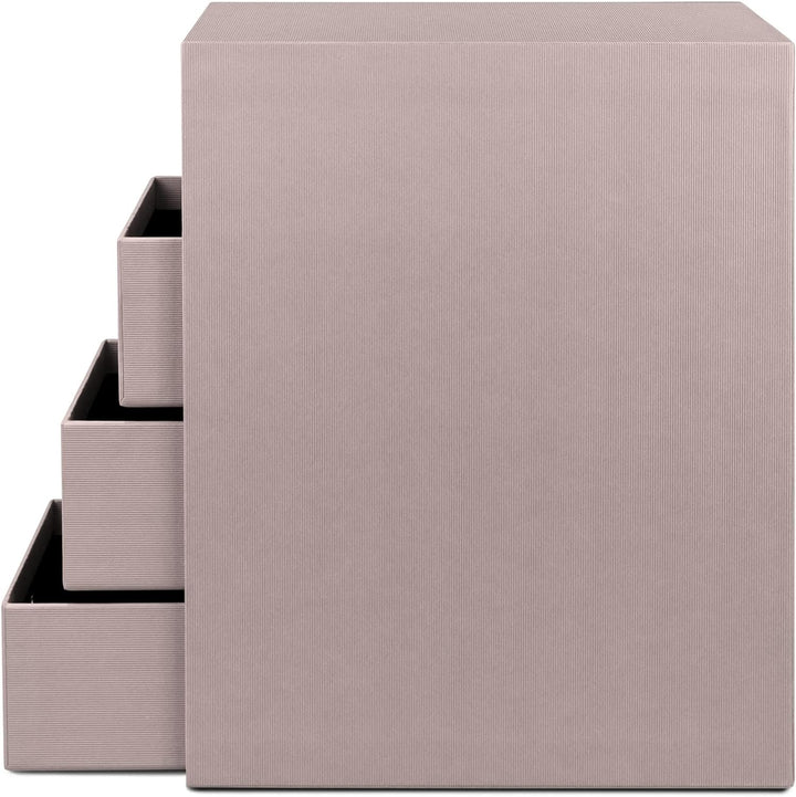 Rössler 1524452494 - S.O.H.O. 4er Schubladenbox für DIN A5, mit Griffloch, Taupe, 250 x 175 x 320 mm