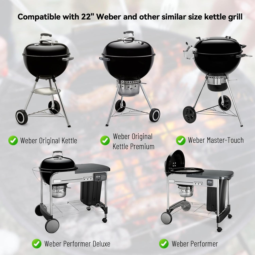 only fire Räucherbox Kit mit Edelstahl Holzkohlekorb, Hitzeabweiser und 4 Grillrost Erhöhungen, Räuc