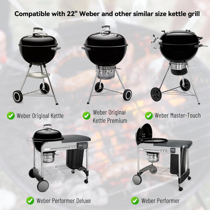 only fire Räucherbox Kit mit Edelstahl Holzkohlekorb, Hitzeabweiser und 4 Grillrost Erhöhungen, Räuc