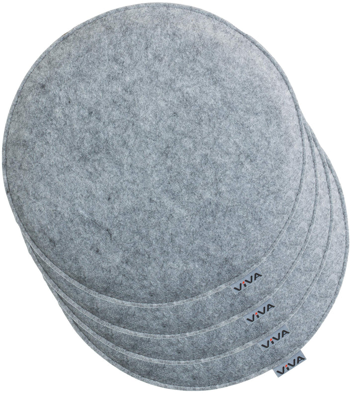 Brandsseller Sitzkissen Filz Rund Stuhlkissen Sitzauflage Gepolstert - Ø 35 cm - 4er Vorteilspack -