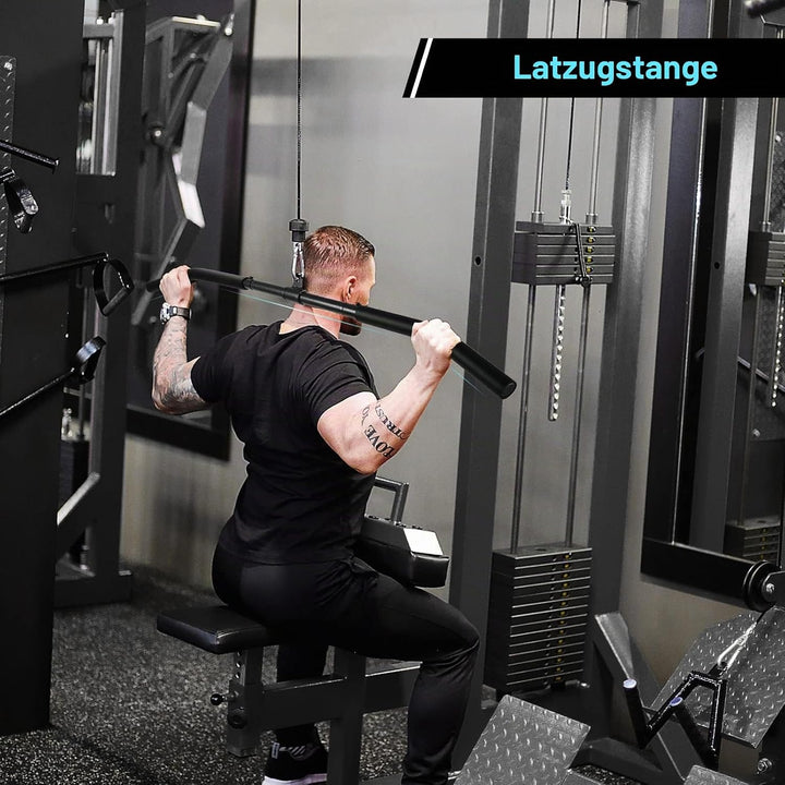 Latzugstange mit Drehgelenk, Abnehmbar Latzug Griffe Gebogene Klimmzugstangen Zugstange Fitness für