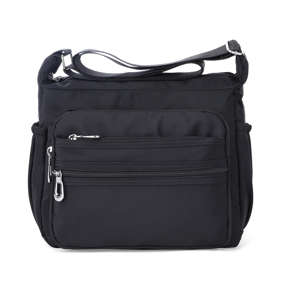 NOTAG Damen Umhängetasche, Wasserdicht Nylon Schultertasche Multi-Tasche Messenger Bag 2 Size (Schwa