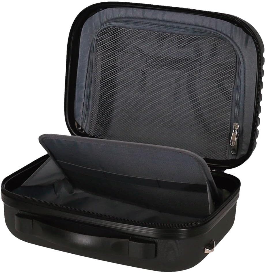 Roll Road India Anpassungsfähiger Schönheitsfall Schwarz 29x21x15 cms ABS, Schwarz