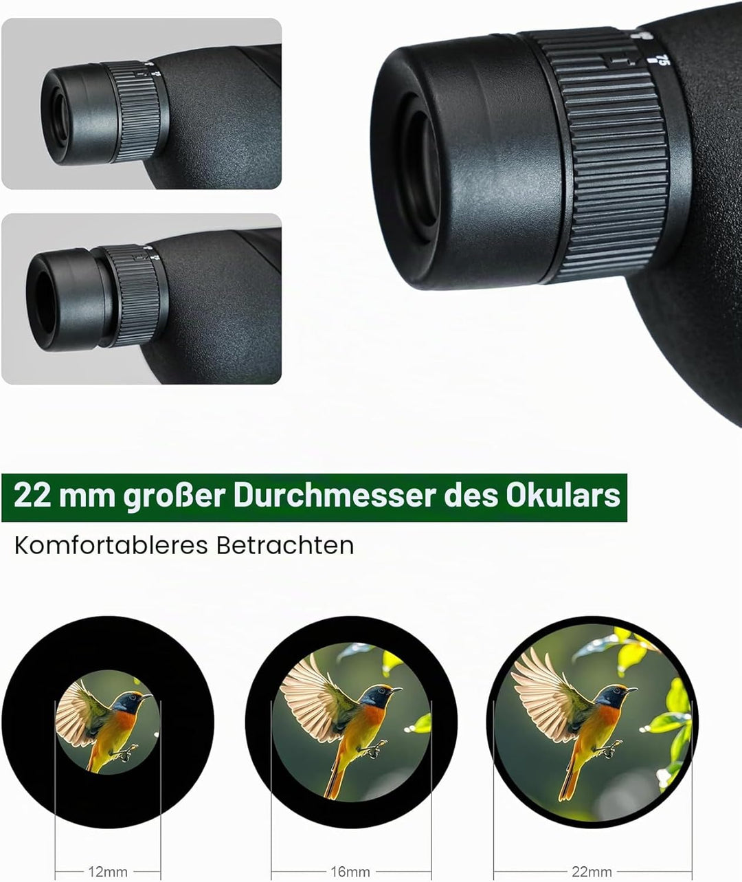 Spektiv Monokular Teleskop Hohe Vergrösserung HD 25-75x60 Variabler Multiplikator Low Light Nachtsic