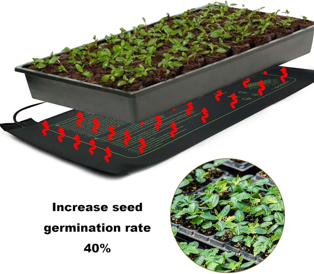 Heizmatte Pflanzen Graphen, Wärmematte für Sämling Germination, IP67 Wasserdichtes 20W Temperatur He