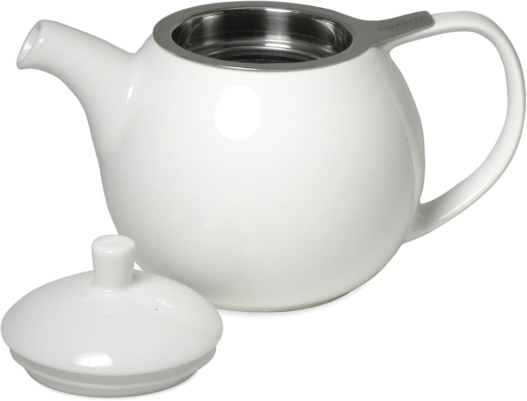 FORLIFE Curve Teekanne mit Teesieb, 625 ml 24-Ounce / 710 ml weiss, Weiss