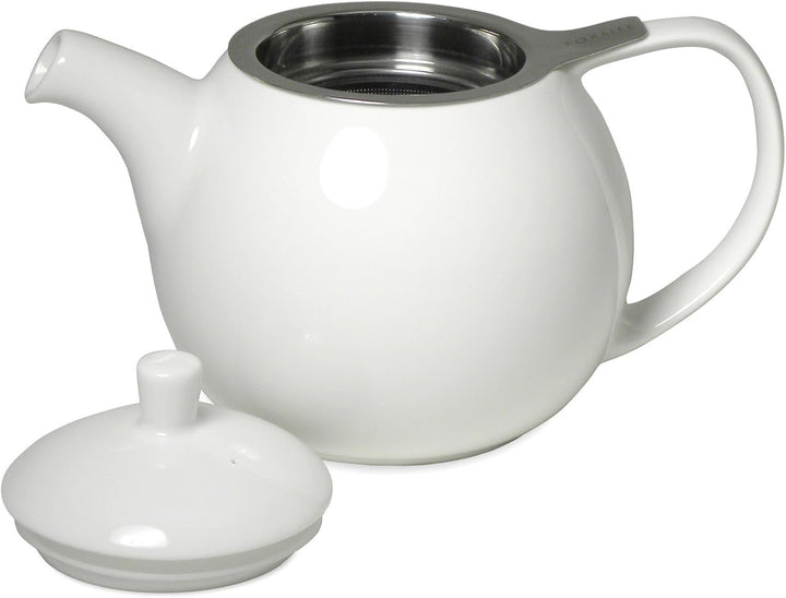 FORLIFE Curve Teekanne mit Teesieb, 625 ml 24-Ounce / 710 ml weiss, Weiss