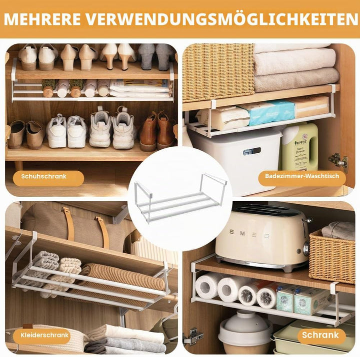 Schuhregal Ausziehbar zum Aufhängen, Schuhorganizer Hängend, Schuhaufbewahrung Platzsparend, Regal f