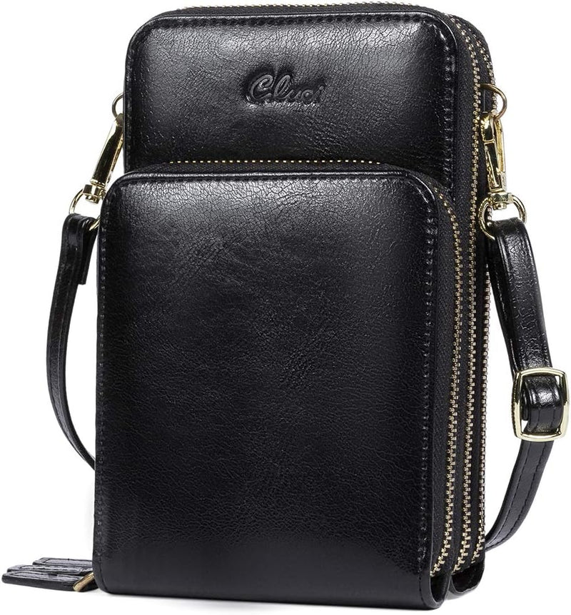 CLUCI Handy Umhängetasche Damen Klein Crossbody Clutch Leder Handytasche mit Geldbörse Damen Schulte