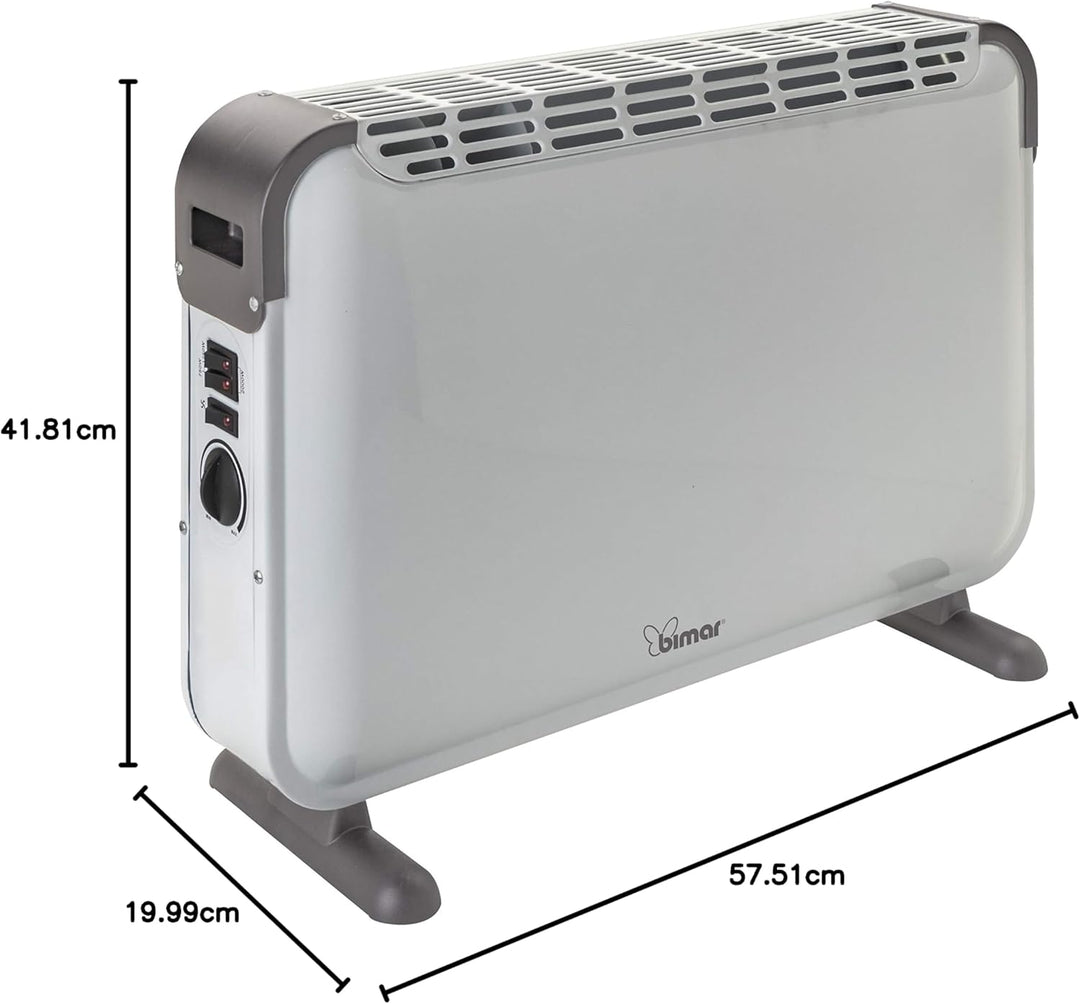 Bimar AMA07 Elektrischer Turbo-Konvektor, Heizgerät 2000 Watt Energiesparend, Mobile Elektroheizung,