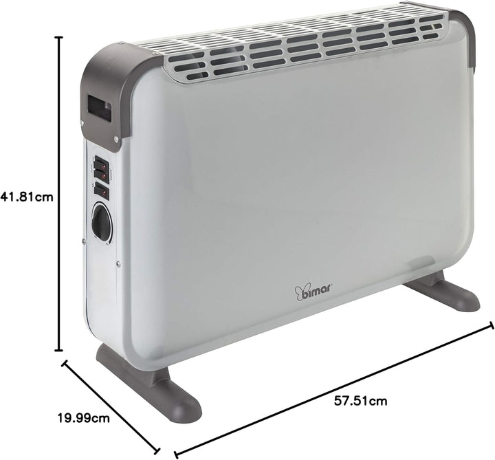 Bimar AMA07 Elektrischer Turbo-Konvektor, Heizgerät 2000 Watt Energiesparend, Mobile Elektroheizung,