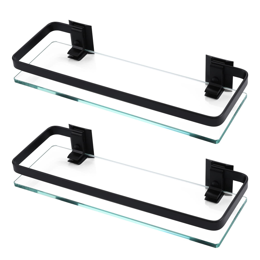 KES Duschablage Glas Duschregal Glasregal 8mm Ablage Bad Glasablage für Badezimmer Regal Wandregal B
