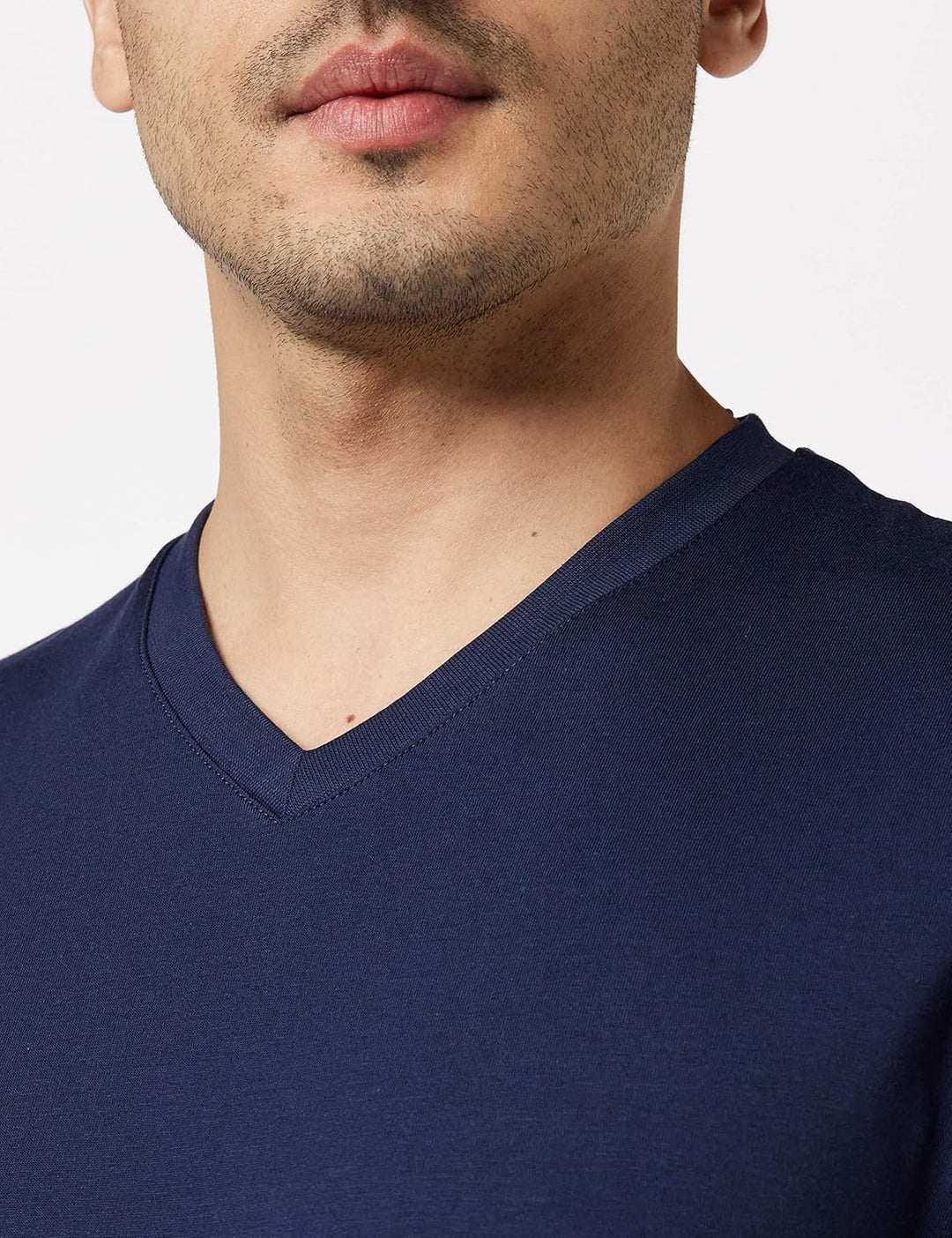 Lower East Herren T-Shirt mit V-Ausschnitt aus 100% Baumwolle im Multipack Dunkelblau S, Dunkelblau