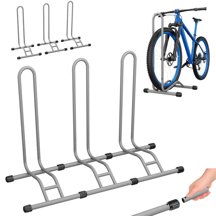 TLGREEN 3 x Fahrradständer Boden,Abnehmbar Fahrräder,Fahrrad Ständer,Reifenbreite bis 80mm,20-28 Zol