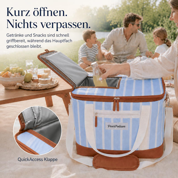 Kühltasche 45L Gross Faltbar XXL Wasserdicht Tragbar Mit Oberklappe Für Strand Camping Auto Picknick