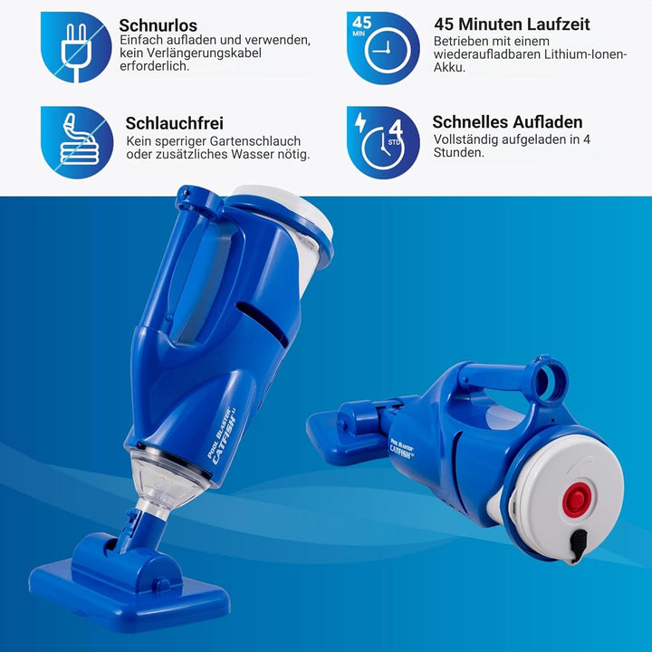 Water Tech POOL BLASTER Catfish batteriebetriebener wiederaufladbarer Staubsauger für Schwimmbad und