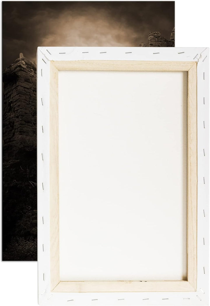 deyoli mystische Burgruine Format: 80x60 als Leinwand, Effekt: Sepia, Motiv fertig gerahmt auf Echth