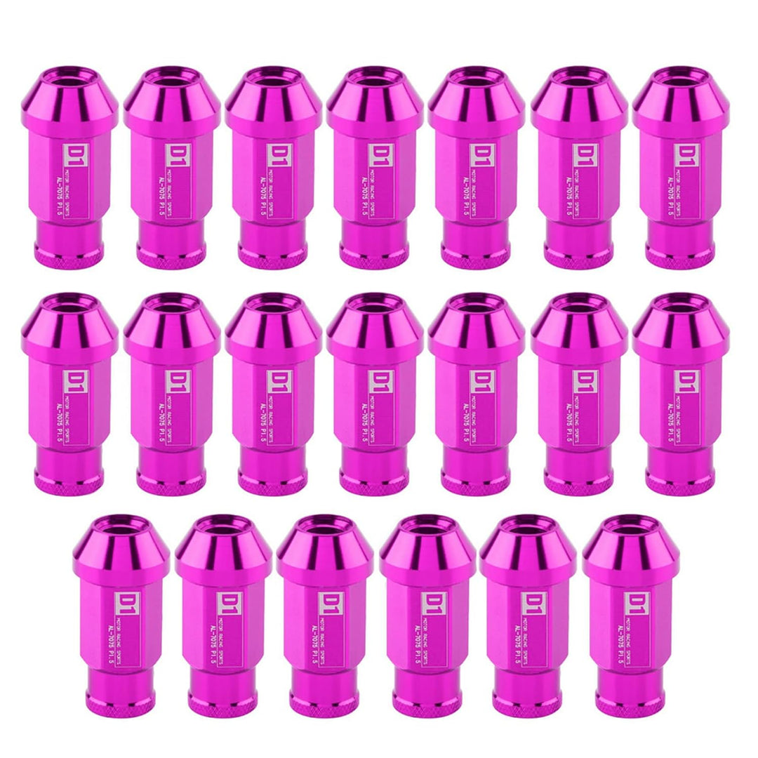 Radmuttern, Autoreifenschraube Rennrad Aluminium Mutter Rad Zubehör Teile Set M12X1.5(Lila), Lila