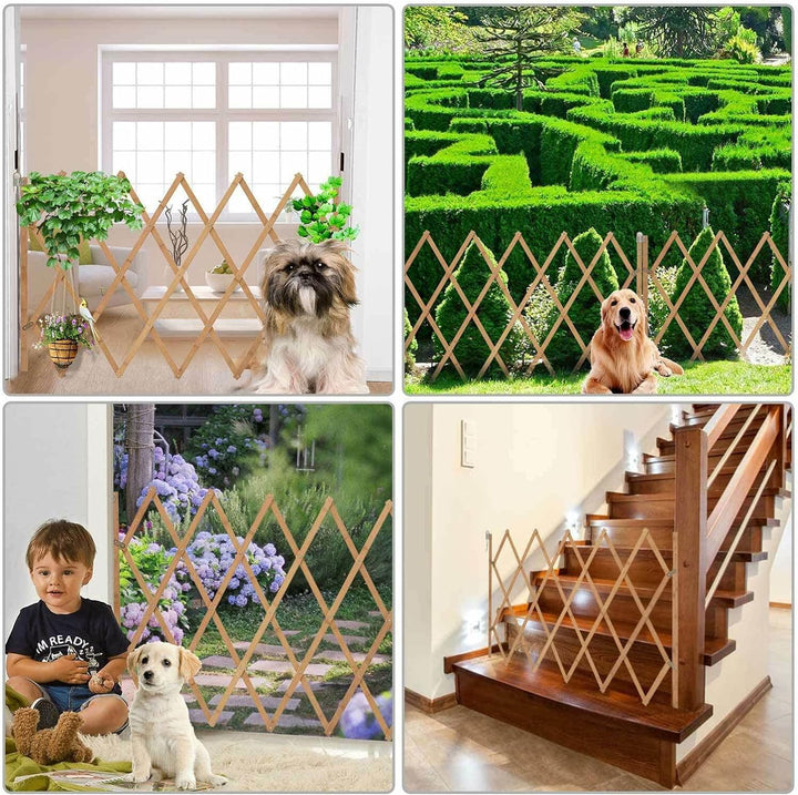 AllRight Hundeabsperrgitter Hundegitter Hundegatter Schutzgitter Treppenschutzgitter Holz Aufziehbar