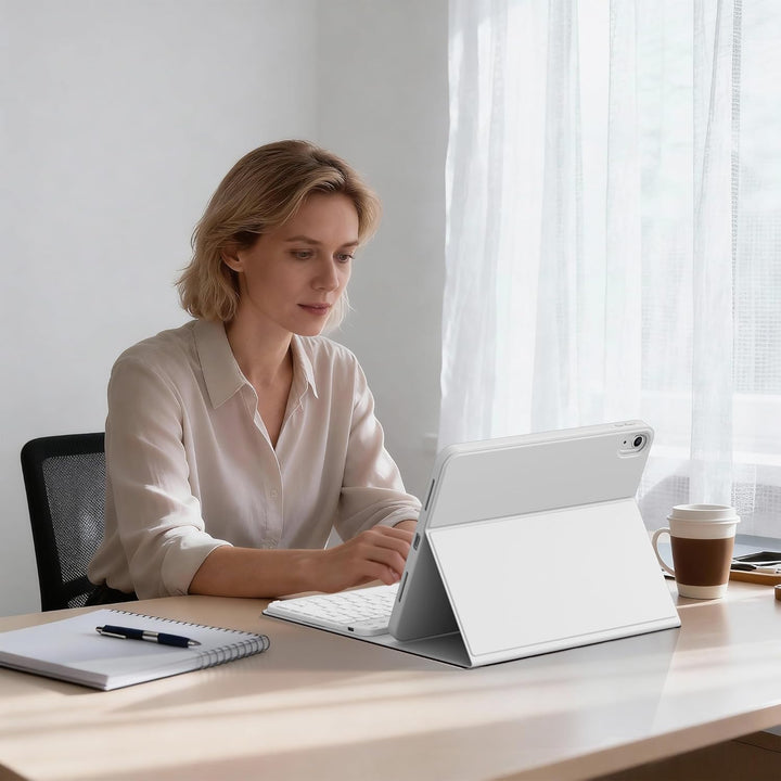 Hülle mit Tastatur für iPad A16 11. Generation 2025, für iPad 10. Generation 2022 10,9 Zoll, Bluetoo