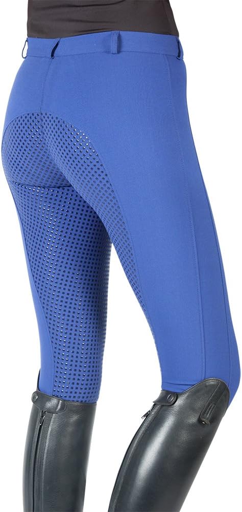 Pfiff 102235 Reithose Yasmin, Silikongrip Vollbesatz, Damenreithose, Damen 36–48 42 Mittelblau, 42 M