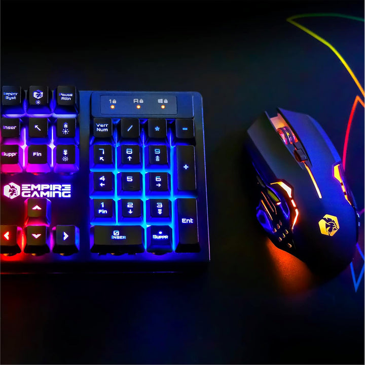 EMPIRE GAMING - RF903 Gaming-Maus, Kabellos 2,4GHz Wireless Wiederaufladbar – LED-Hintergrundbeleuch