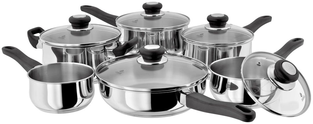 JUDGE JJH1 Vista Topf Set, 6-teilig, Edelstahl, Silber, 50.4 x 34.2 x 27.4 cm 3 Liter, 3 Liter