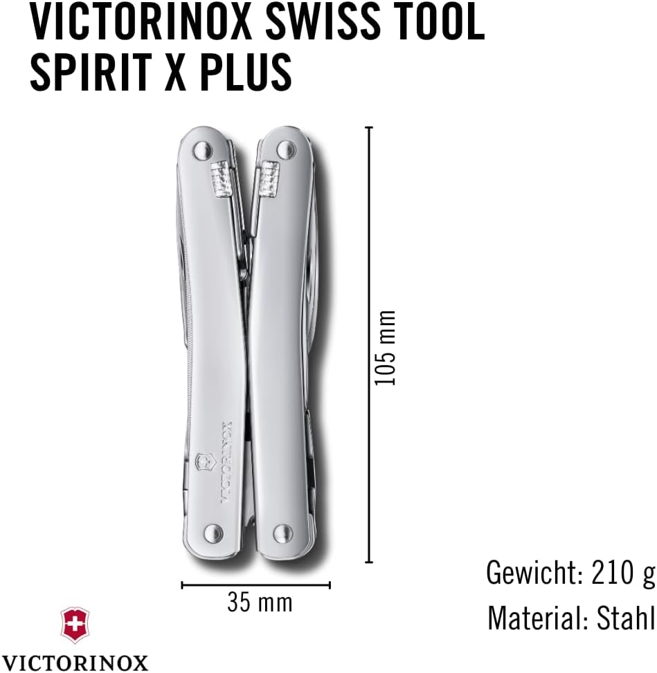 Victorinox Multifunktionswerkzeug Swiss Tool Spirit X Plus, 35 Funktionen, Swiss Made, Multitool mit