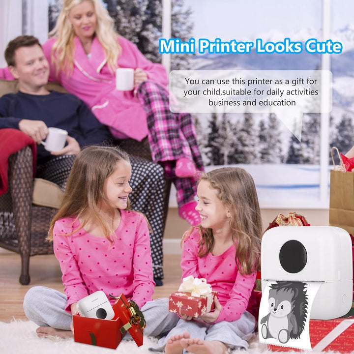 Hsthe Sea Mini-Drucker tragbar für Smartphone, kabelloser Thermodrucker, Fotodrucker mit 5 Papierrol